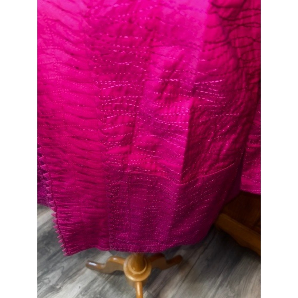 Chicos Magenta Pink Embroidered Open Front Jacket Zig Zag Trim Size 2 L XL - Picture 3 of 5